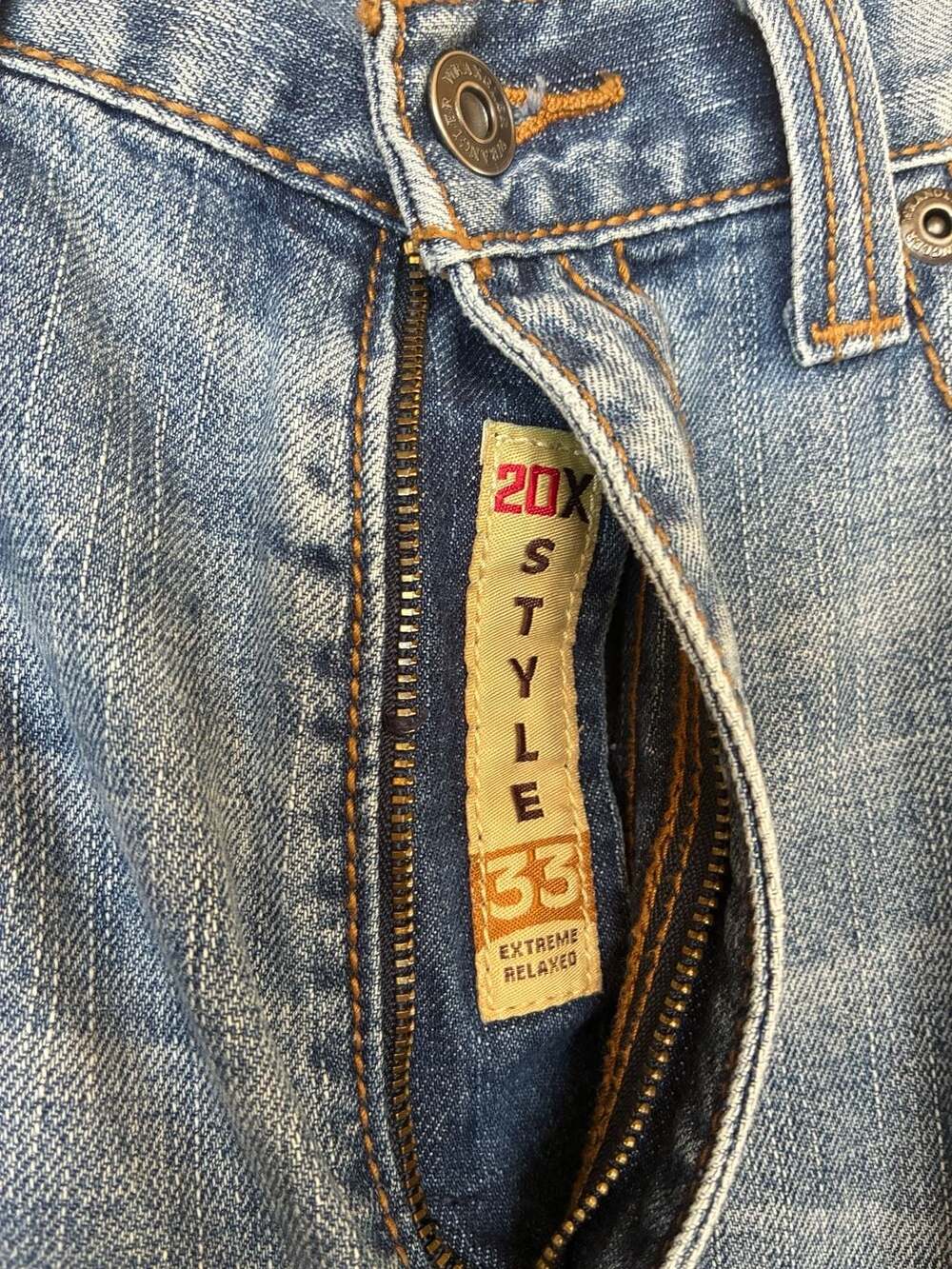 Wrangler 20X Style 33 Extreme Relaxed Blue Denim Jeans Size 33